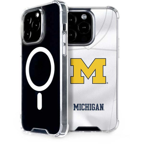 University of Michigan White Jersey iPhone 15 Pro MagSafe Case